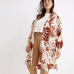 Madewell Tropical Print Robe Jacket | Cotton Layer, Swim Cover Resort Wear NWT